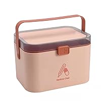 Storage Box Medicine Medicine Box First Aid Box, Portable Multilayer Tórax Storage Box, Cabinet Storage Case,Pink,Small