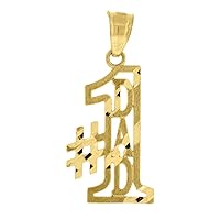 10k Gold Dc Mens No. 1 Dad Height 26.1mm X Width 12.5mm Letter Name Personalized Monogram Initials & Words Charm Pendant Necklace Jewelry Gifts for Men