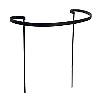 Garden Ornament Metal Half Round Plant Support Stake, 21” Wide x 37” Tall, Black