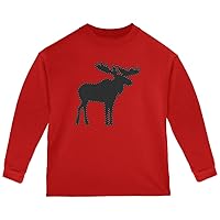 Old Glory Moose Faux Stitched Toddler Long Sleeve T Shirt