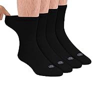 Doctor's Choice Diabetic Socks for Men, Seamless Socks with Non Binding Top, 4 Pairs, Large 9-12 & X-Large 13-15