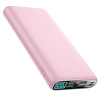 Portable Charger 38800mAh,LCD Display Power Bank,4 USB Outputs Battery Pack Backup, Dual Input USB-C in&out Phone Charging Compatible with iPhone 15/14/13 Pro Max/12,Android Samsung Galaxy/Pixel-Pink