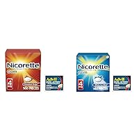 Nicorette 4mg Gum 160pc Cinnamon & White Ice Mint Flavors Plus Advil Dual Action Caplets 2 Count