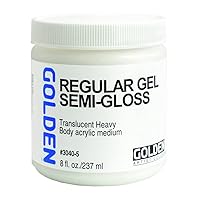 Golden 30405 Acrylic Medium Regular Gel Semi-Gloss, 8-Ounce