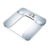 Body Fat Analyzer BMI, Multi-User & Recognition, Digital Bathroom Weight Scale, XL Display, BF130, Silver