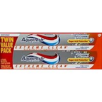 Aquafresh Extreme Clean Whitening Action Fluoride Toothpaste for Cavity Protection, 5.6 ounce Twinpack (Two 5.6oz tubes)