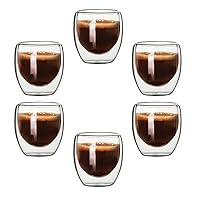 DFHBFG 80ML Wall Glass Cup Transparent Handmade Tea Drink Cups MINI Whisky Cup Espresso Coffee Cup