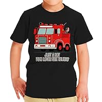Fire Truck Print Toddler T-Shirt - Beautiful Kids' T-Shirt - Car Print Tee Shirt for Toddler