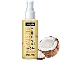 MISTIE Spray Self-Tanning Water for Tanned Skin, 100% Natural Bronzed Skin, Sun Free Tanning No Orange Tones, No Orange Tones, for Women & Men 3.4 Fl. Oz. (100 ml), Tropical Fruit Scent