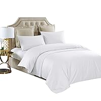THXSILK 4 Piece Silk Comforter Set for Winter - Soft, Light Weight - Include 1 Pure Silk Filled Comforter, 1 400TC Removable Cotton Sateen Cover, 2 Pillowcases - Cal King, White