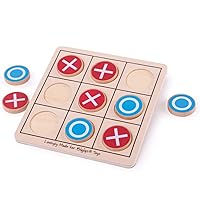 Wooden Noughts and Crosses Game - Tic Tac Toe Game, Travel Games, Board Games for Families, Kids Games, Pocket Money Toys