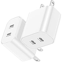 USB C Fast Charger Block,USB C Charging Block 2-Pack USB C 2in1 Dual Ports Plug Wall Charger, Fast Type C Charger for iPhone 15/15 Pro/15 Pro Max/15 Plus/14/13/12/11/Xs Max/XR/X,iPad
