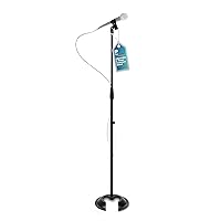 ProMaster Round Base Microphone Stand - Portable, Universal and Adjustable, Performance and Studio-Quality Metal Micr Mount Floor Stand with Compact Round Base - Black