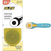 Blade - 45 mm Rotary cutter (10 pack) and OLFA 45mm Quick-Change Rotary Cutter (RTY-2/C) - Rotary Fabric Cutter