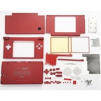 Gametown Full Housing Case Cover Shell with Buttons Replacement Parts for Nintendo DSi NDSi Console -Red