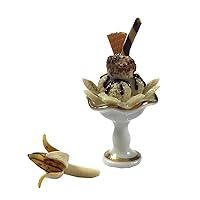 Dollhouse Ice Cream Sundae with Banana Reutter Miniature Cafe Dining Accessory