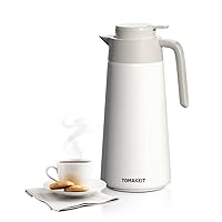58OZ Thermal Coffee Carafe Vacuum Flask with Double Wall Glass Liner- Coffee Carafes For Keeping Hot Coffee & Tea For 12 Hours by TOMAKEIT