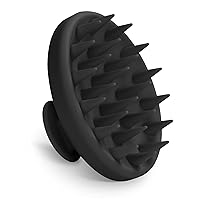 Silicone Scalp Massager, Scalp Scrubber for Hair Growth with Soft Bristles, Scalp Exfoliator Brush Dandruff Removal Shampoo Brush for Wet Dry Scalp Care (Black)