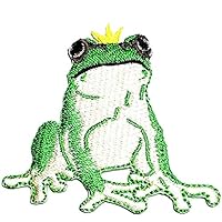 Nipitshop Patches Cute Little Green Frog Eyeball Cartoon Kids Patch Embroidered Iron On Patch for Clothes Backpacks T-Shirt Jeans Skirt Vests Scarf Hat Bag