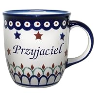 Polart Polish Pottery 12oz Mug - PRZYJACIEL, FRIEND (M)