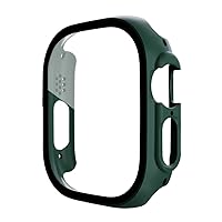 PC Case Glass for Apple Watch Ultra 49mm Series 8 SE 2022 Protector Frame Bumper Watch Cover for iWatch 8 41mm 45mm 40 44mm Case (Color : Green, Size : IWatch SE 2022 44mm)