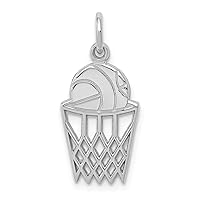 14k White Gold Polished Basketball Charm Pendant Necklace Measures 22.7x9.9mm Jewelry for Women