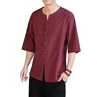 Chinese-Style Summer Casual Retro T-Shirt for Men, Youth Hanfu
