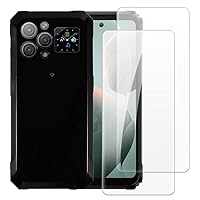 Case Cover Compatible with Blackview BL8000 5G + [2 Pack] Screen Protector Tempered Glass Film - Soft Flexible TPU Silicone for Blackview BL8000 5G (6.78 inches) (Black)