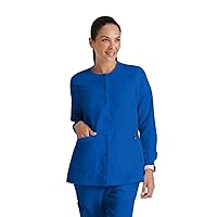 BARCO Grey's Anatomy Scrubs - Jamie Warm-Up Jacket for Women, Fitted Back with Belt Inset Super-Soft Women's Scrub Jacket