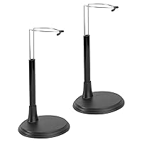 Doll Stand for 9.8inch Dolls 2Pcs Adjustable Universal Doll Holder Stand Scratchproof Stable Action Figure Stands Doll Accessories, Black 2 Pieces Doll Stands