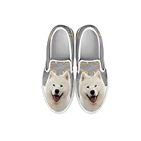 Kid's Slip Ons- Samoyed Dog Print Slip-Ons Shoes for Kids