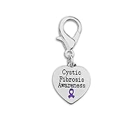 Fundraising For A Cause Cystic Fibrosis Awareness Heart Hanging Charms in Bags (Wholesale Pack - 25 Charms)