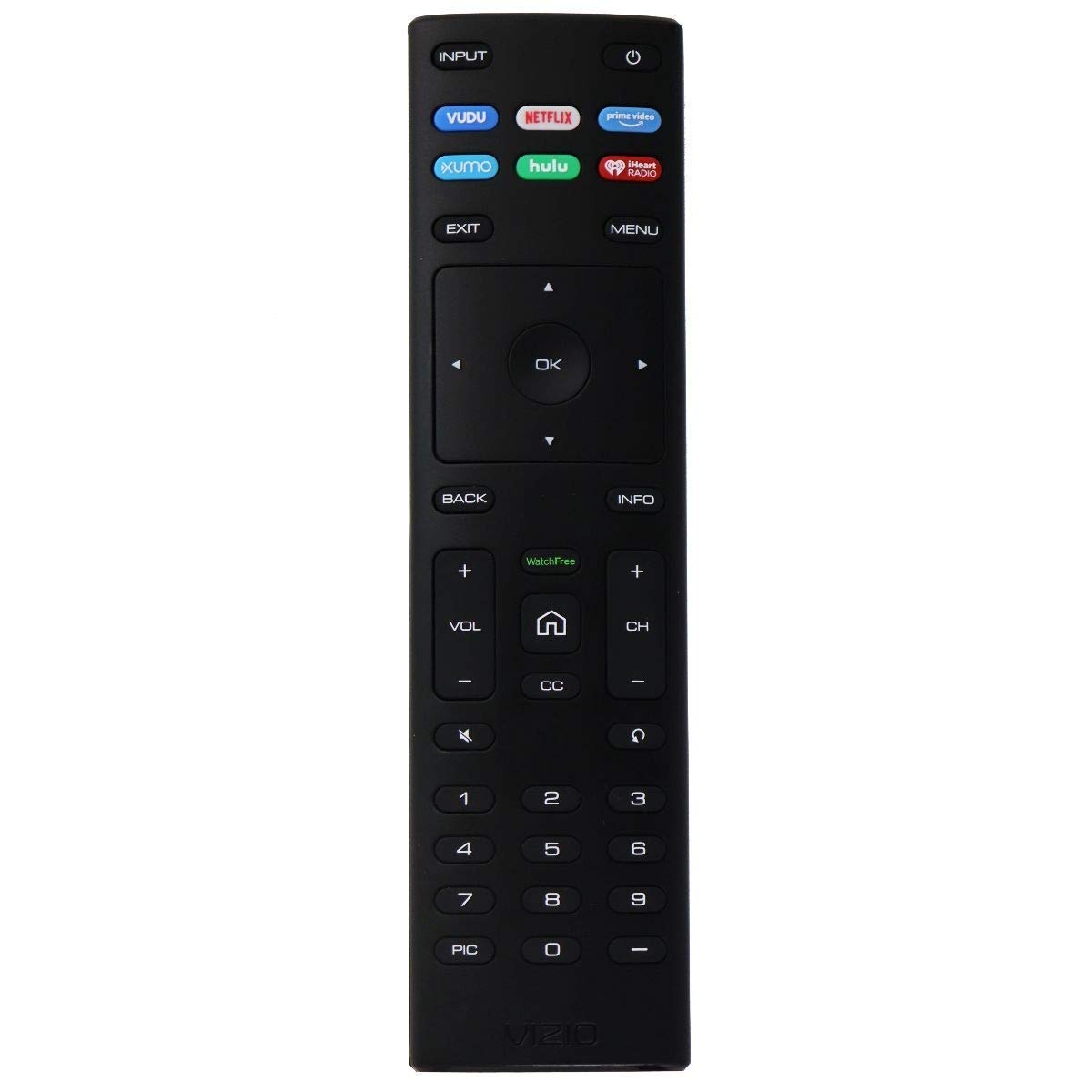 Vizio OEM Remote Control with Vudu/Netflix/Prime Video Hotkeys - Black (XRT136) (Renewed)