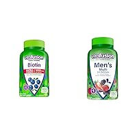 Extra Strength Biotin Gummy Vitamins, Berry Flavored, 5,000 mcg Biotin & Adult Gummy Vitamins for Men, Berry Flavored Daily Multivitamins for Men with Vitamin