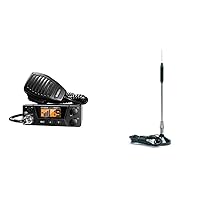 Uniden PRO505XL 40-Channel CB Radio. Pro-Series, Compact Design. Public Address (PA) Function - Black & RoadPro (RP-711) 24