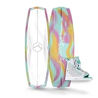 Liquid Force 2024 Angel Wakeboard 139cm with Plush Size 7-10 Wakeboard Bindings Package