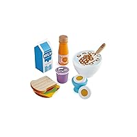 Hape Delicious Wooden Breakfast Playset| Pretend Play with Toy Spoon| Educational Wooden Kitchen Toys for Toddlers Age 3 Years and Up
