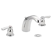 Moen Chateau Chrome Two-Handle Low Arc Bathroom Faucet, Valve Included, 4945, 0.5