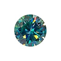 Round Brilliant Cut Ring Size Green Moissanite Diamond 1.1 Ct Moissanite for Jewelry