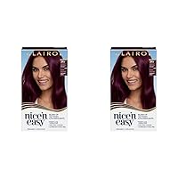 Clairol Nice'n Easy Permanent Hair Dye, 3RV Darkest Burgundy Violet Hair Color, Pack of 2