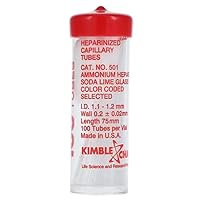 2002078 Capillary Tube Heparinized Red Tip 100/Bt sold as Bottle Pt# 40B501 by Kimble Chase Life Science