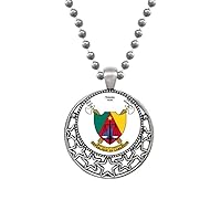 Yaounde Cameroon National Emblem Necklaces Pendant Retro Moon Stars Jewelry