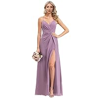 Elegant Chiffon EN8 Evening Dresses Women A-Line Beach Dress Spaghetti Strap Formal Wedding Evening Party Gowns