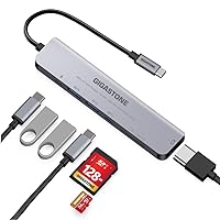 [USB C Hub] GIGASTONE 7 in 1 Multiport Adapter for iPad, MacBook Pro Air with 4K HDMI Splitter, PD 100W Thunderbolt, SD/microSD Reader, Dongle for iPhone 15, Chromebook, Surface, Tab S9, Zenbook, XPS
