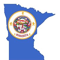 Minnesota State Shaped Bigfoot Sasquatch Flag Sticker / Vinyl Decal for Water Bottle, car, Laptop