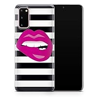 Pink Kis And Kissing Lips Phone Case Compatible With Samsung Galaxy S20 Plus - Thin Slim Soft TPU Silicone Bumper - Design 4 - A30