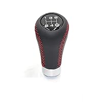Gear Handle 5/6 Speed Leather Car Gear Shift Knob Head for Hyundai for Sear for Fiat Handle Ball Stick Lever (Color : R line 5 Speed)