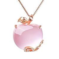 Women's Necklace Apple Shape Crystal Pendant Jewellery Rhinestone Decoration for Romantic Engagement Wedding Christmas Valentines Party Gift Durable and Useful Durable and Attractive
