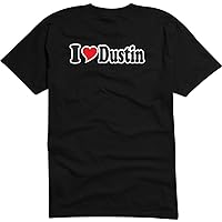 Black Dragon - T-Shirt Man - I Love with Heart - Party Name Carnival - I Love Dustin