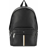 BOSS Men's Ray Vegan Leather Backpack with Branded Stripes